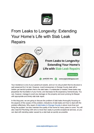 From Leaks to Longevity_ Extending Your Home’s Life with Slab Leak Repairs