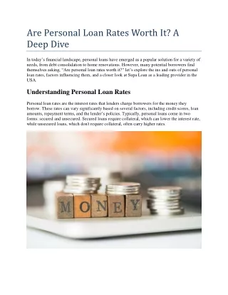 Are Personal Loan Rates Worth It? A Deep Dive