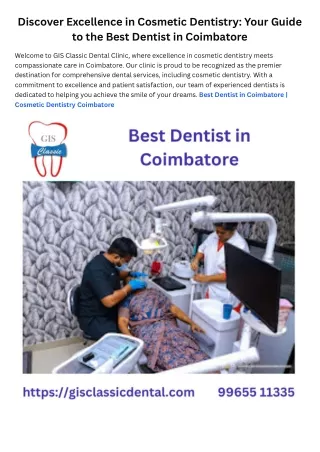 Best Dentist in Coimbatore  Cosmetic Dentistry Coimbatore