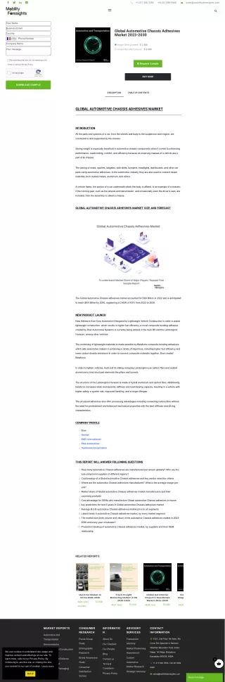 Global Automotive Chassis Adhesives Market 2023-2030