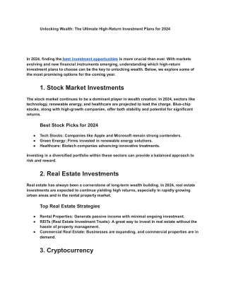 Unlocking Wealth_ The Ultimate High-Return Investment Plans for 2024