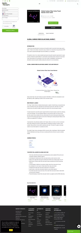 Global Carbon Fiber Solar Panel Market 2023-2030
