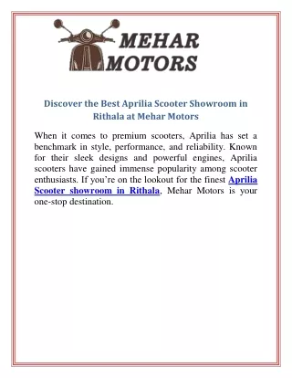 Discover the Best Aprilia Scooter Showroom in Rithala at Mehar Motors (1)