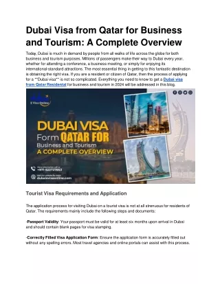 Dubai Visa from Qatar