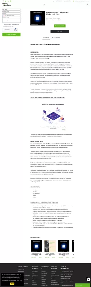 Global Zinc Oxide (ZNO) Wafers Market Trend
