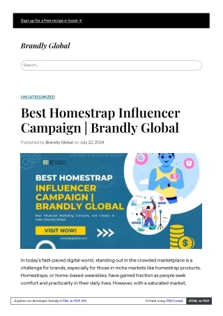 Best Homestrap Influencer Campaign  Brandly Global