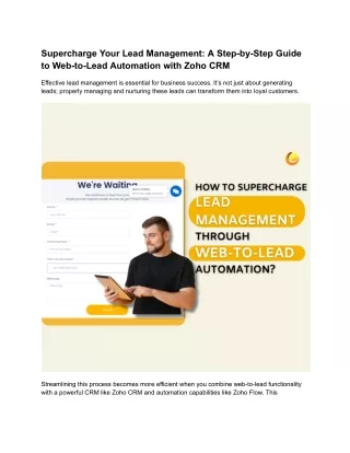 Supercharge Your Lead Management: A Step-by-Step Guide to Web-to-Lead Automation