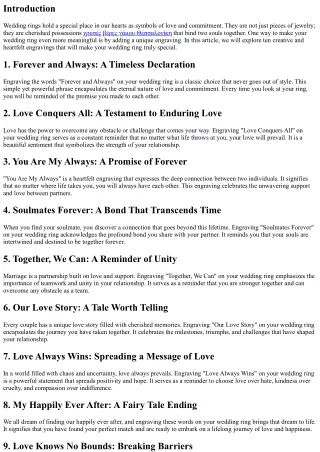 10 Unique Wedding Ring Engravings to Make Yours Truly Special