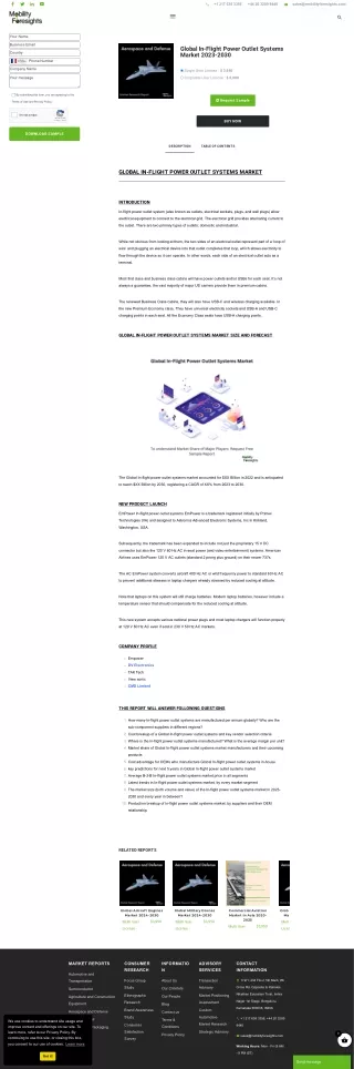 Global In-Flight Power Outlet Systems Market Trend