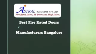 Best Fire Rated Doors Manufacturers Bangalore