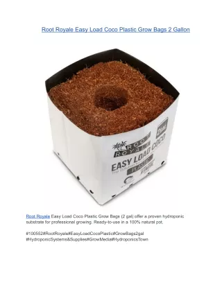 Root Royale Easy Load Coco Plastic Grow Bags 2 Gallon