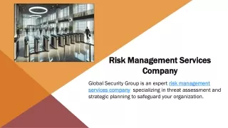 Risk Management Services Company