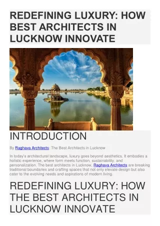 Redefining Luxury How Best Architects in Lucknow Innovate