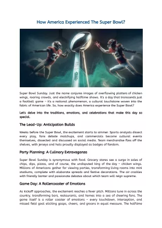 How America Experienced The Super Bowl