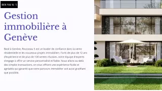 Services de gestion immobilière à Genèv