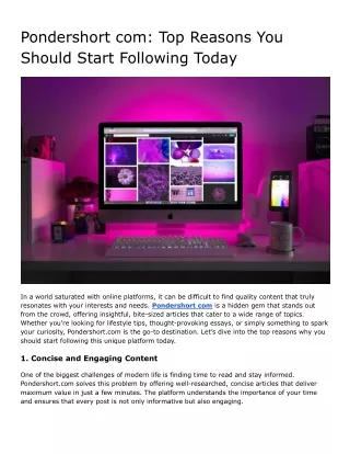 Pondershort com_ Top Reasons You Should Start Following Today