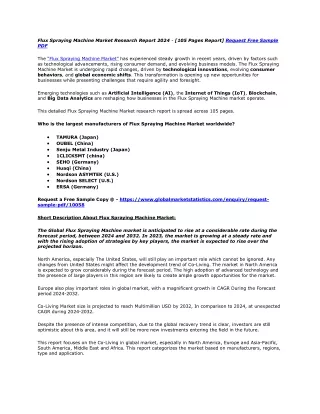Flux Spraying Machine Market Research Report 2024