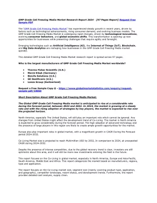 GMP Grade Cell Freezing Media Market Research Report 2024