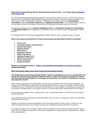 Home Solar Energy Storage Battery Market Research Report 2024