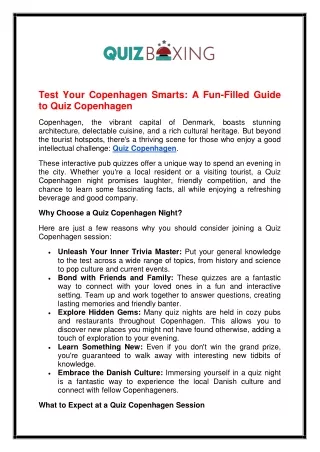 Test Your Copenhagen Smarts A Fun-Filled Guide to Quiz Copenhagen