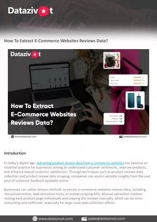 How To Extract E-Commerce Websites Reviews Data