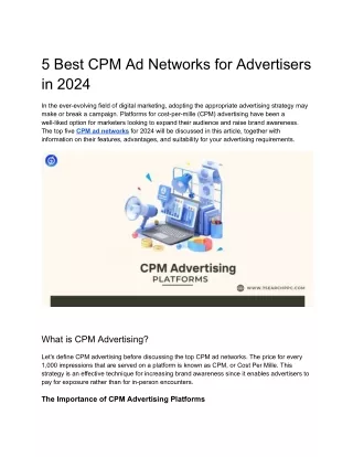 5 Best CPM Ad Networks for Advertisers in 2024