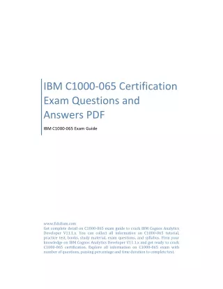 IBM C1000-065 Certification Exam Questions and Answers PDF