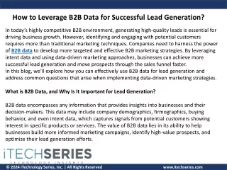 How to Leverage B2B Data for Successful Lead Generation?