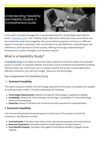 Understanding Feasibility and Viability Studies A Comprehensive Guide