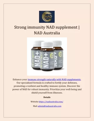 Strong immunity NAD supplement