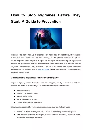 How to Stop Migraines Before They Start_ A Guide to Prevention