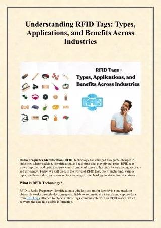 Understanding RFID Tags Types, Applications, and Benefits Across Industries