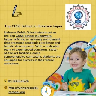 Top CBSE School in Jhotwara Jaipur - Universe Public School