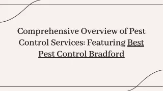 Overview of Pest Control Services