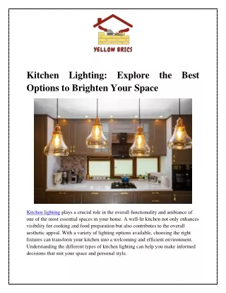 Kitchen Lighting Explore the Best Options to Brighten Your Space