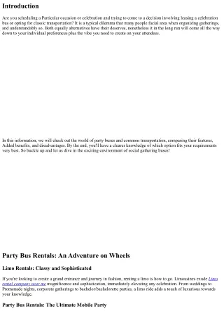 Party Bus vs. Conventional Transportation: That is More Enjoyment?