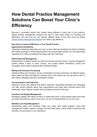 How Dental Practice Management Solutions Can Boost Your Clinic’s Efficiency