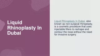 Liquid Rhinoplasty