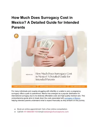 How Much Does Surrogacy Cost in Mexico | Complete Surrogacy Agency