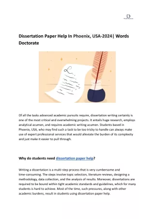 Dissertation Paper Help In Phoenix, USA-2024_ Words Doctorate