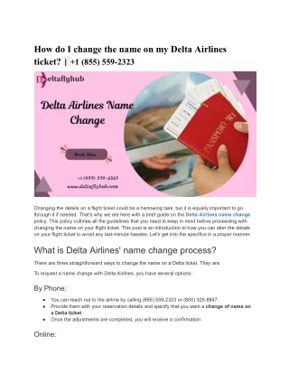 How do I change the name on my Delta Airlines ticket