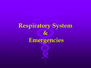 Respiratory System & Emergencies
