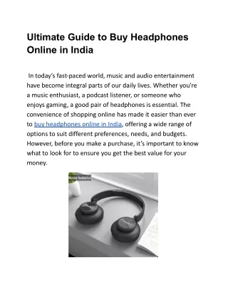 Ultimate Guide to Buy Headphones Online in India