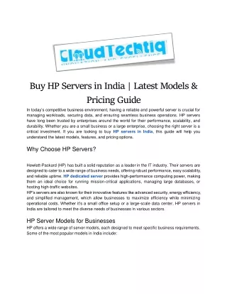 Buy HP Servers in India  Latest Models & Pricing Guide