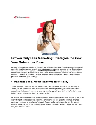 Proven OnlyFans Marketing Strategies to Grow Your Subscriber Base