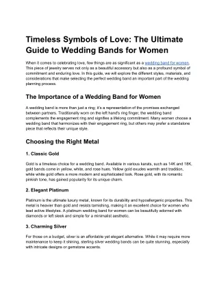 Timeless Symbols of Love_ The Ultimate Guide to Wedding Bands for Women