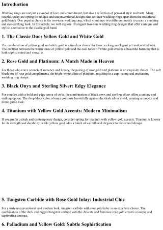10 Elegant Two-Tone Wedding Ring Designs for a Unique Look