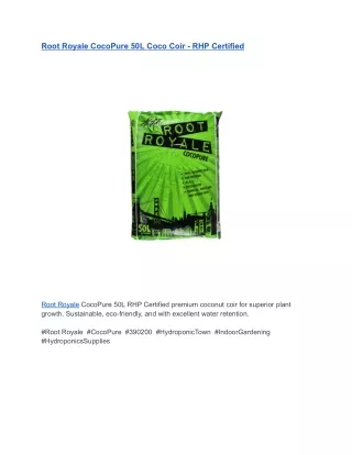 Root Royale CocoPure 50L Coco Coir - RHP Certified
