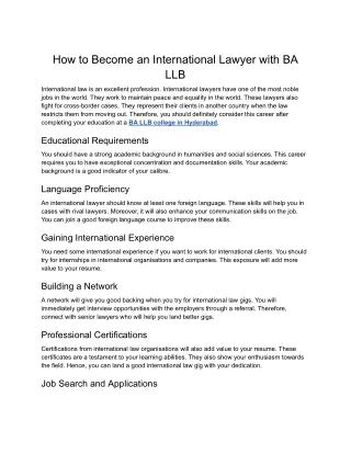 SLS Hyd- How to Become an International Lawyer with BA LLB