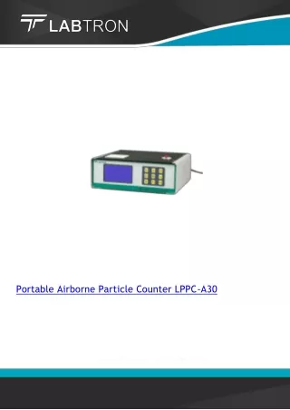 Portable Airborne Particle Counter LPPC-A30